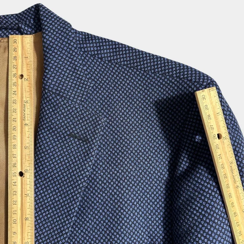 EREDI PISANO Made in Italy Mens Blazer 46 US Sport Coat 2-Button Jacket Blue